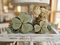 Muted Green Reclaimed Wood 3 Leaf Shamrocks