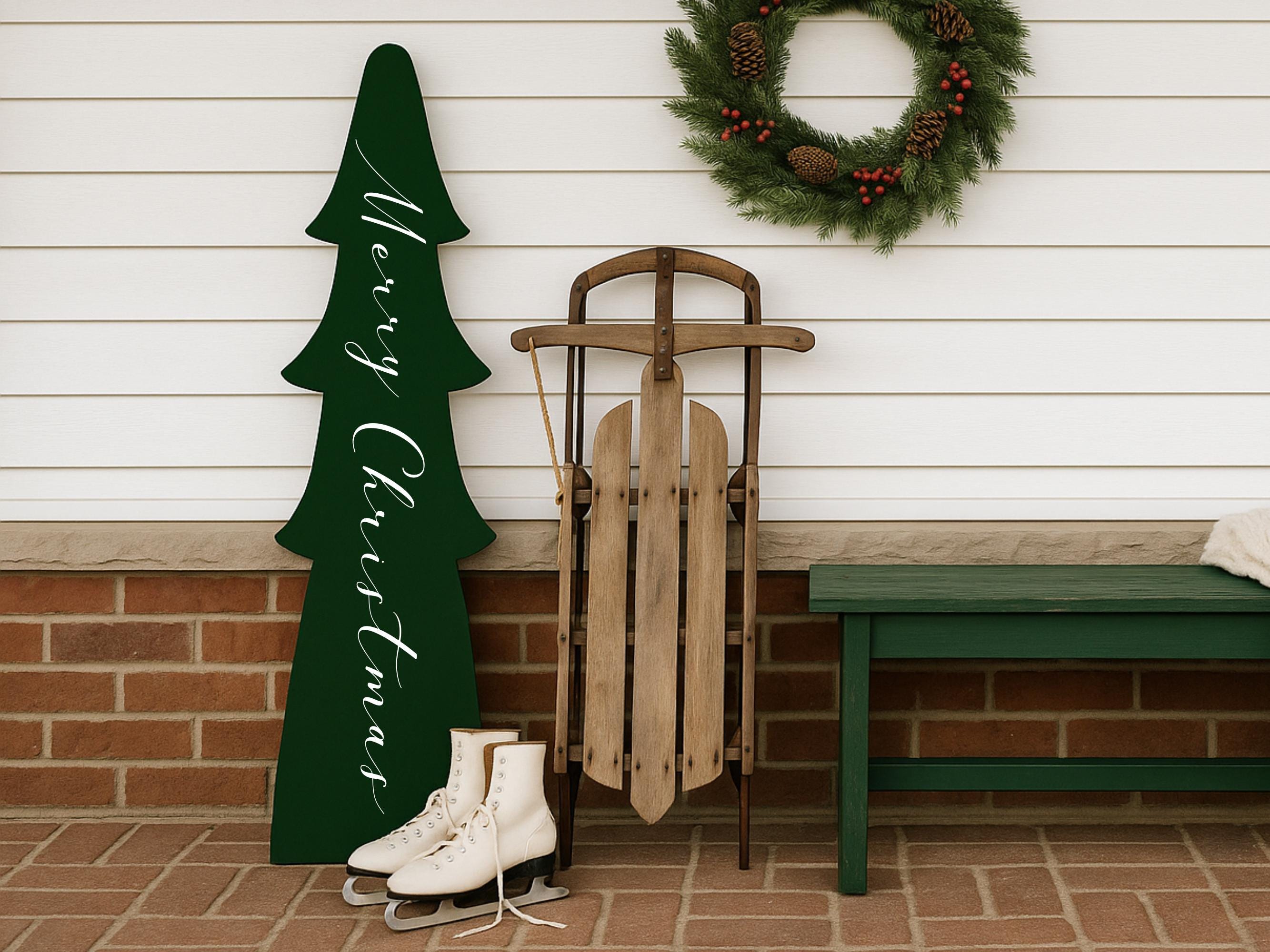 Porch Leaner Merry Christmas Tree