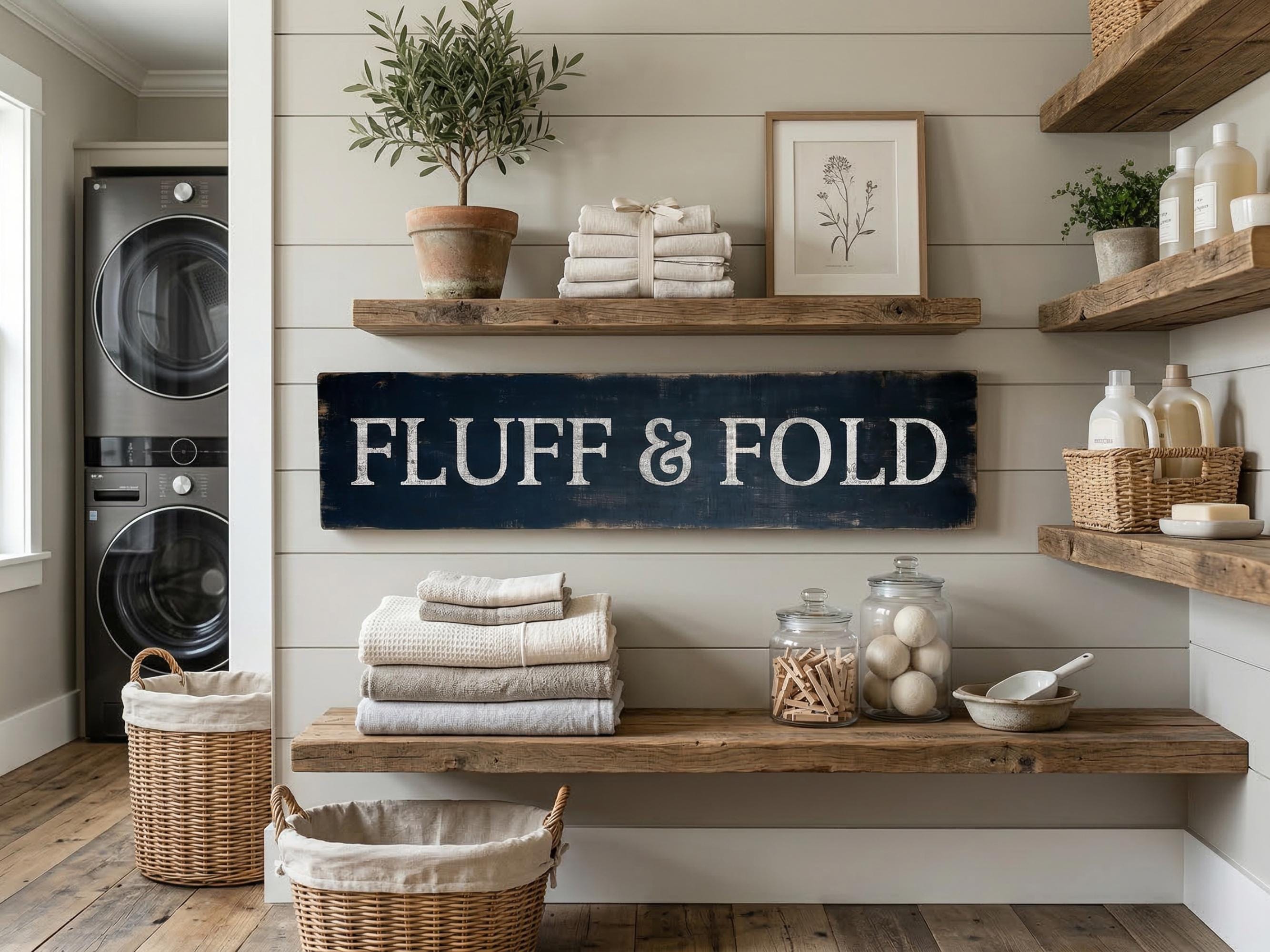 Rustic Fluff & Fold Sign