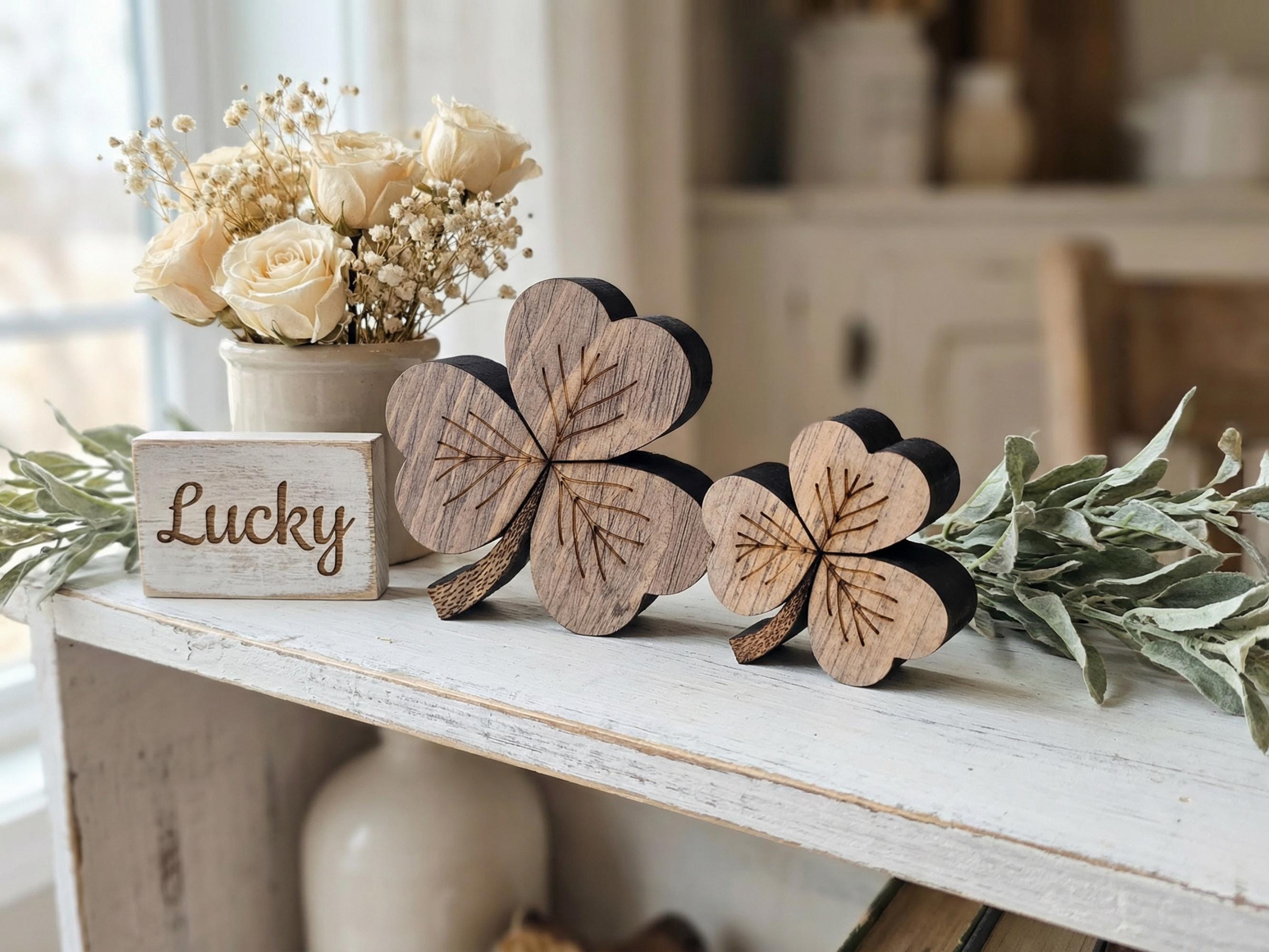 Reclaimed Wood 3 Leaf Shamrocks