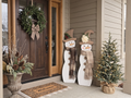 Elegant Wooden Snowman Couple