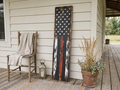 Rustic Red Line Subdued Flag Porch Leaner