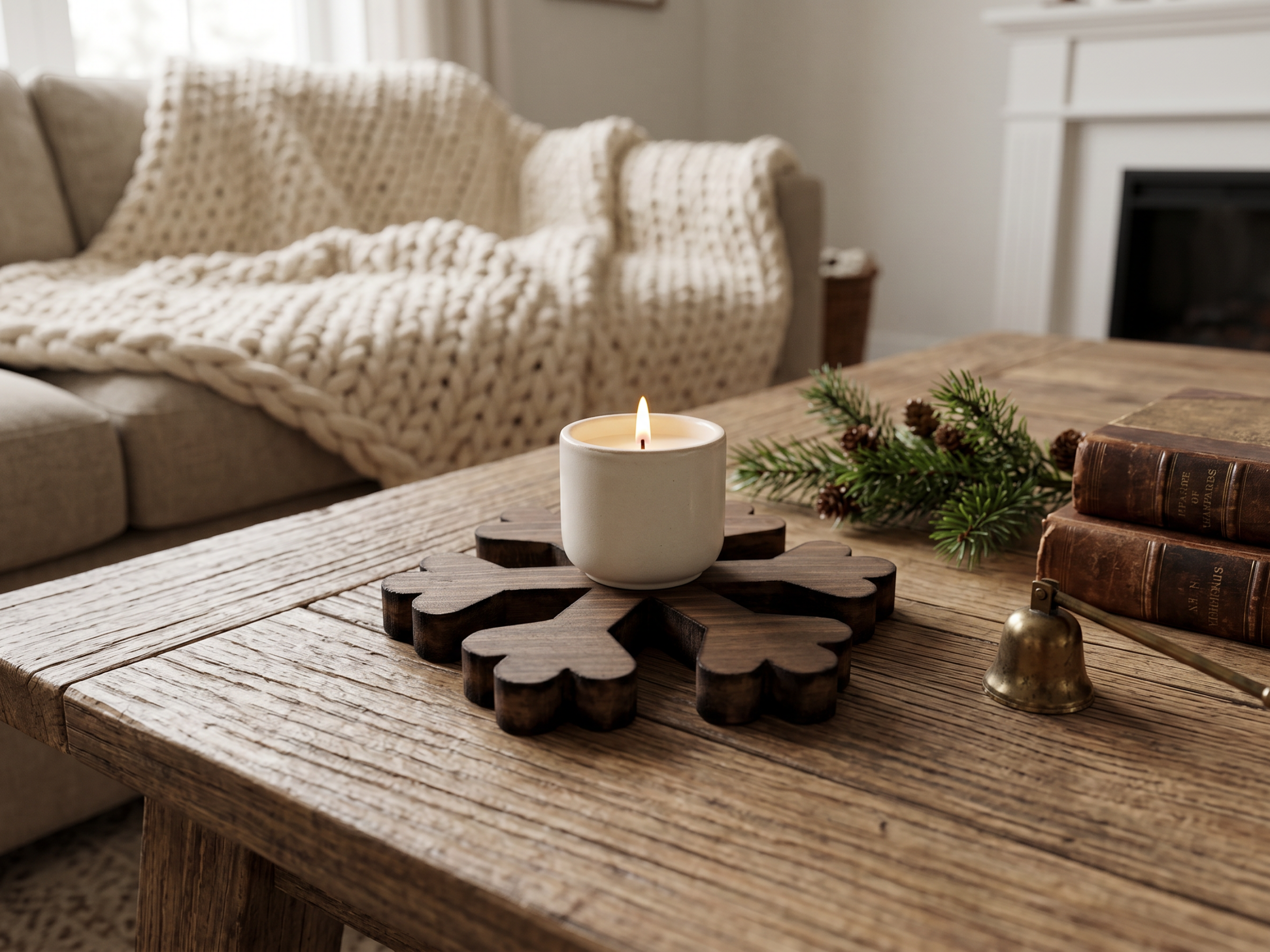 Reclaimed Wood Snowflake Risers