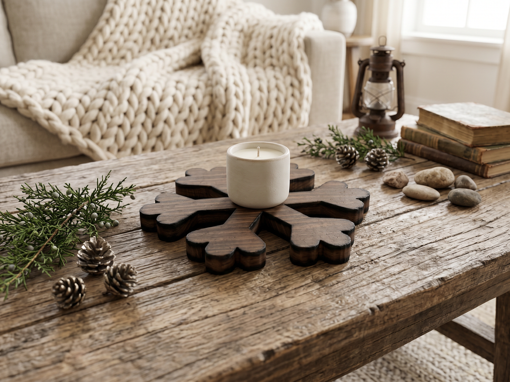 Reclaimed Wood Snowflake Risers