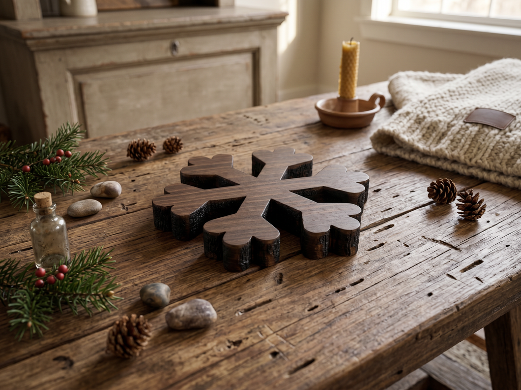 Reclaimed Wood Snowflake Risers