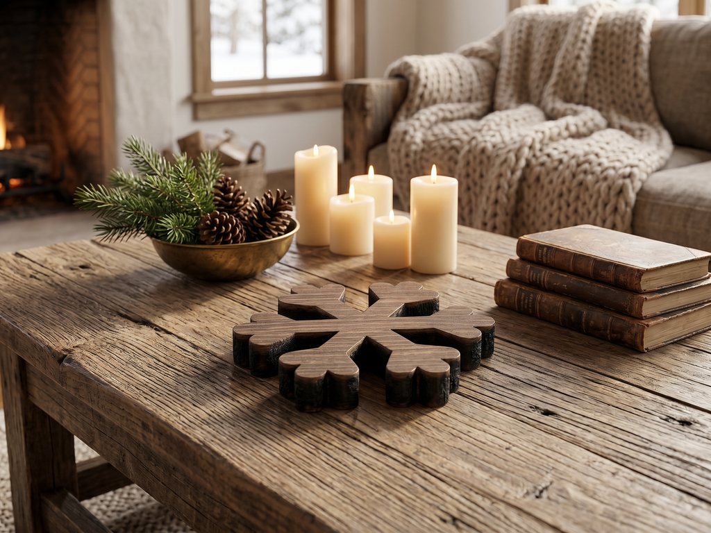 Reclaimed Wood Snowflake Risers