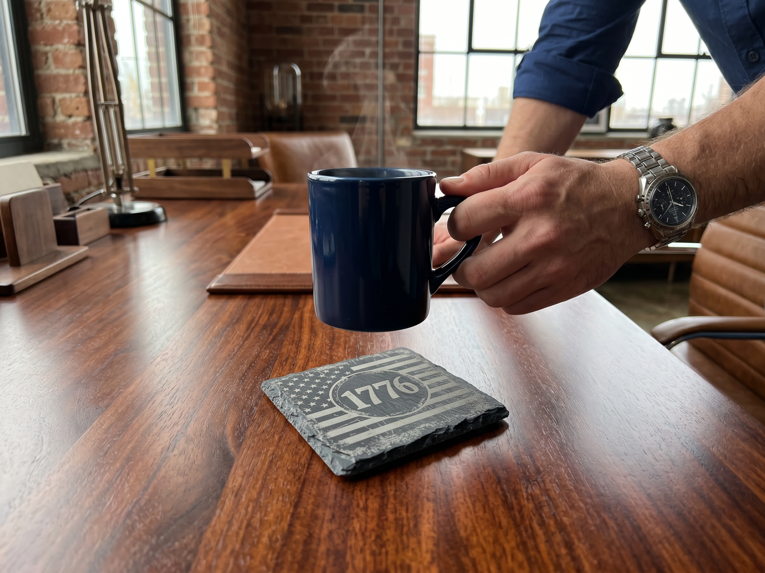 Rustic 1776 Slate Coasters