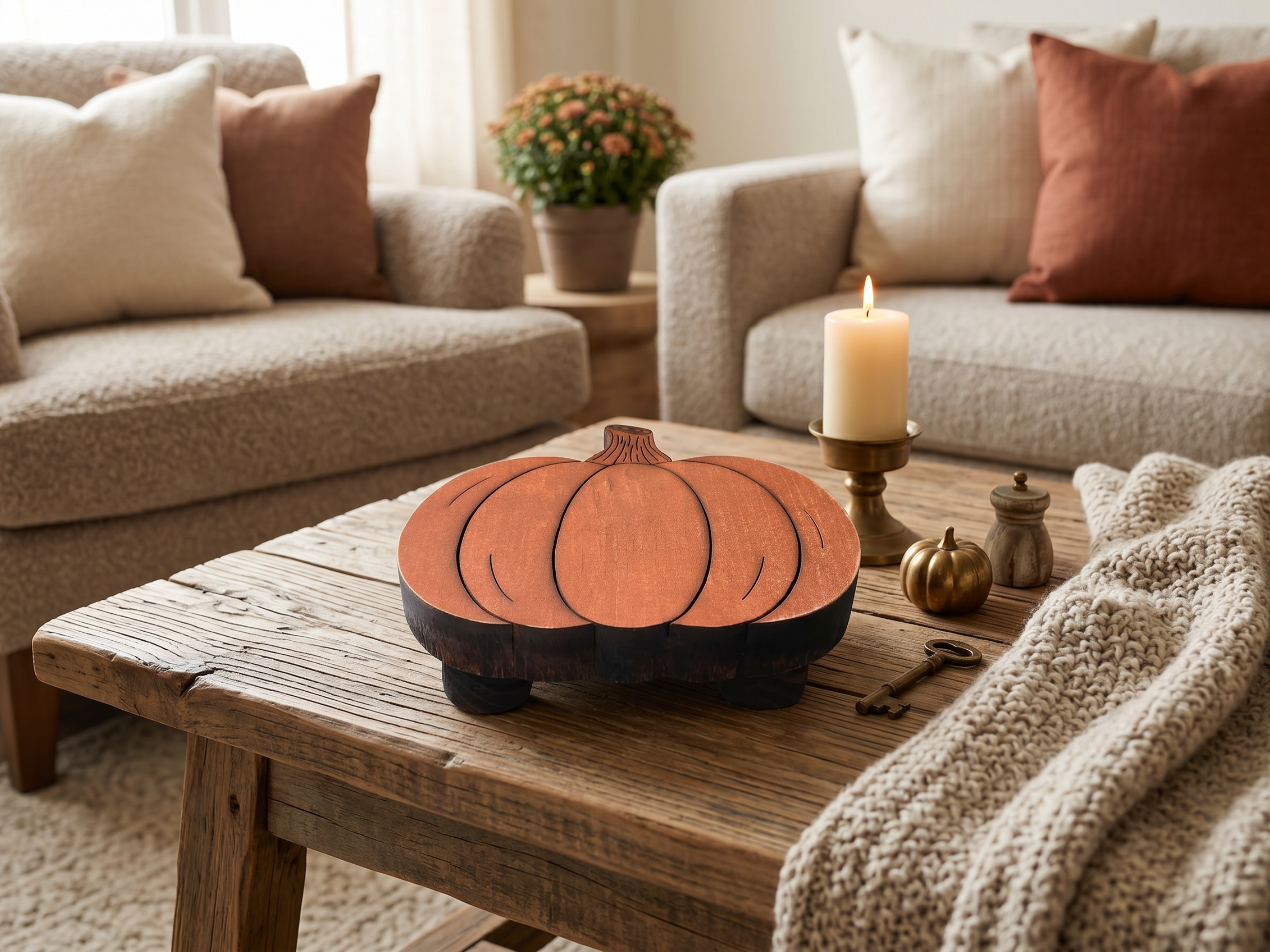 Reclaimed Wood Pumpkin Risers
