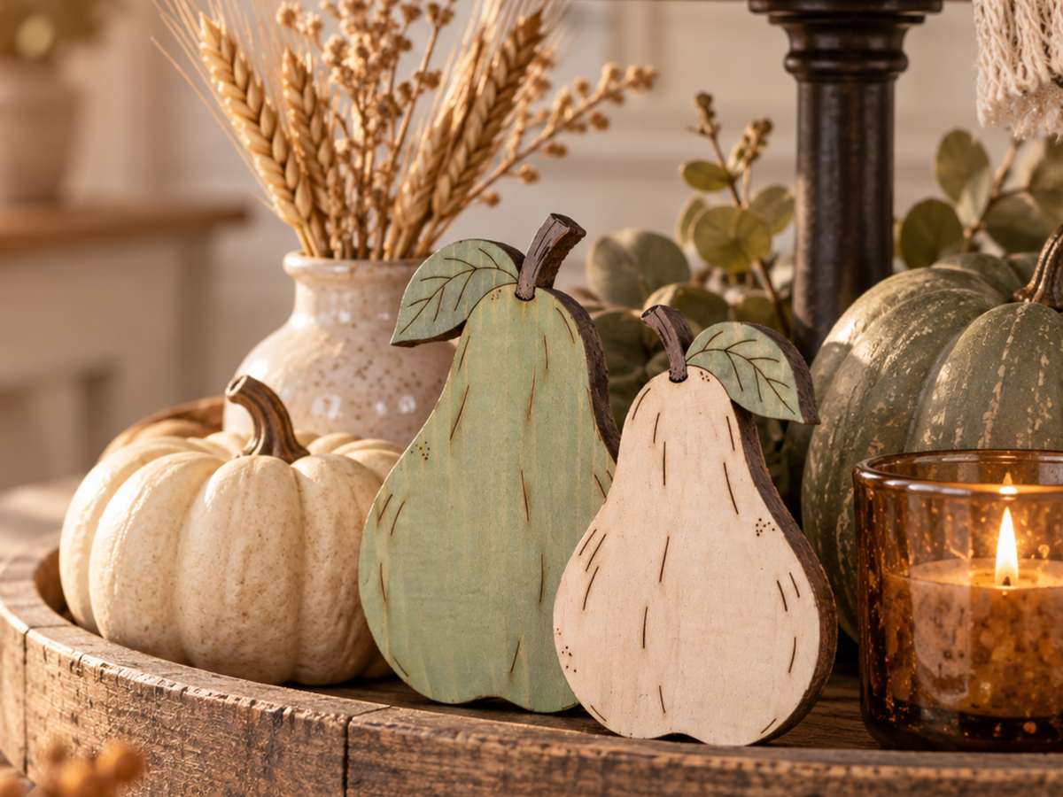 Rustic Wooden Pears