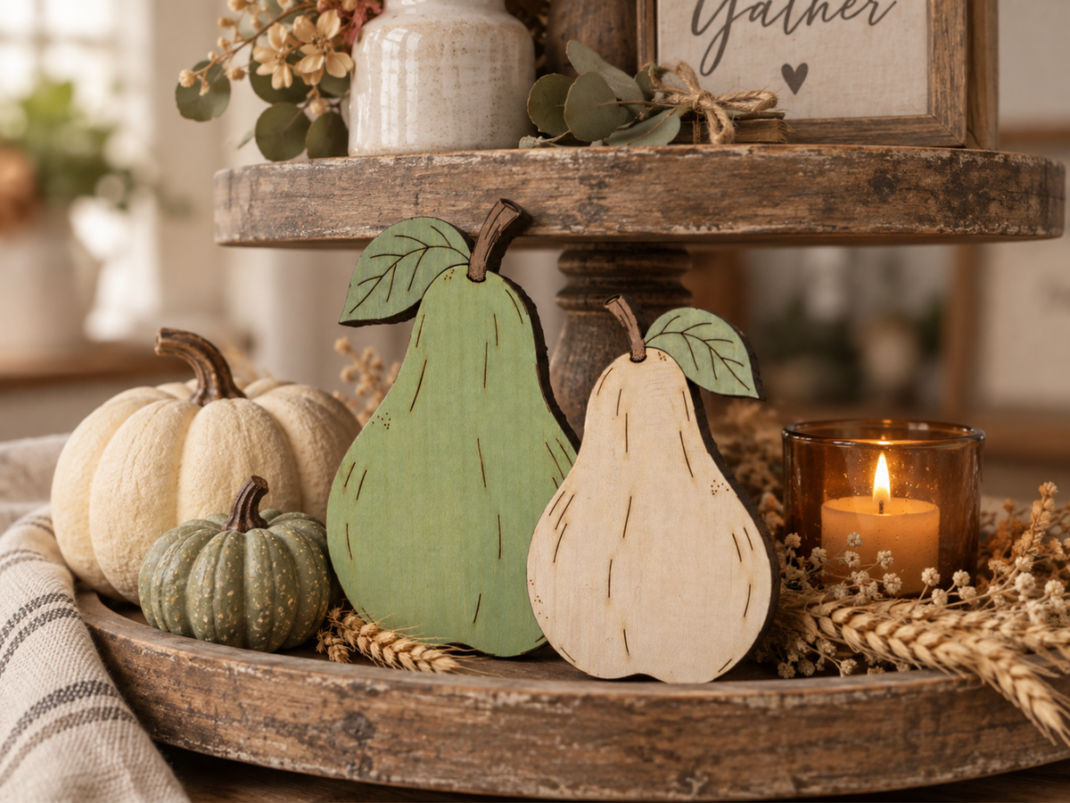 Rustic Wooden Pears