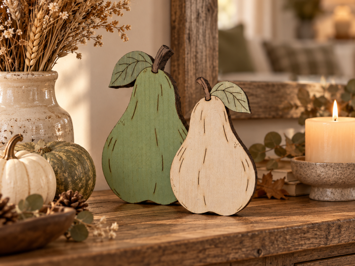 Rustic Wooden Pears