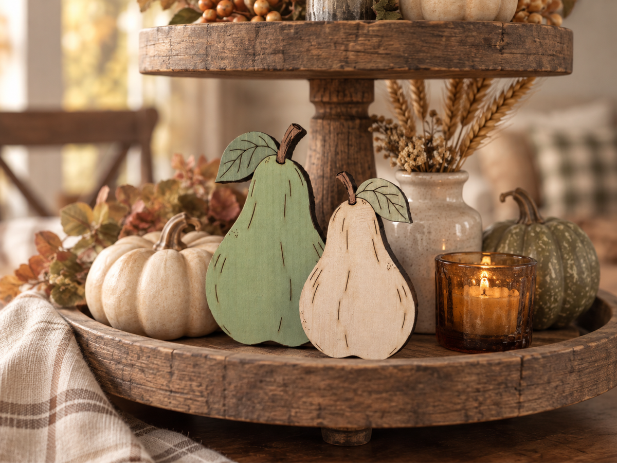 Rustic Wooden Pears