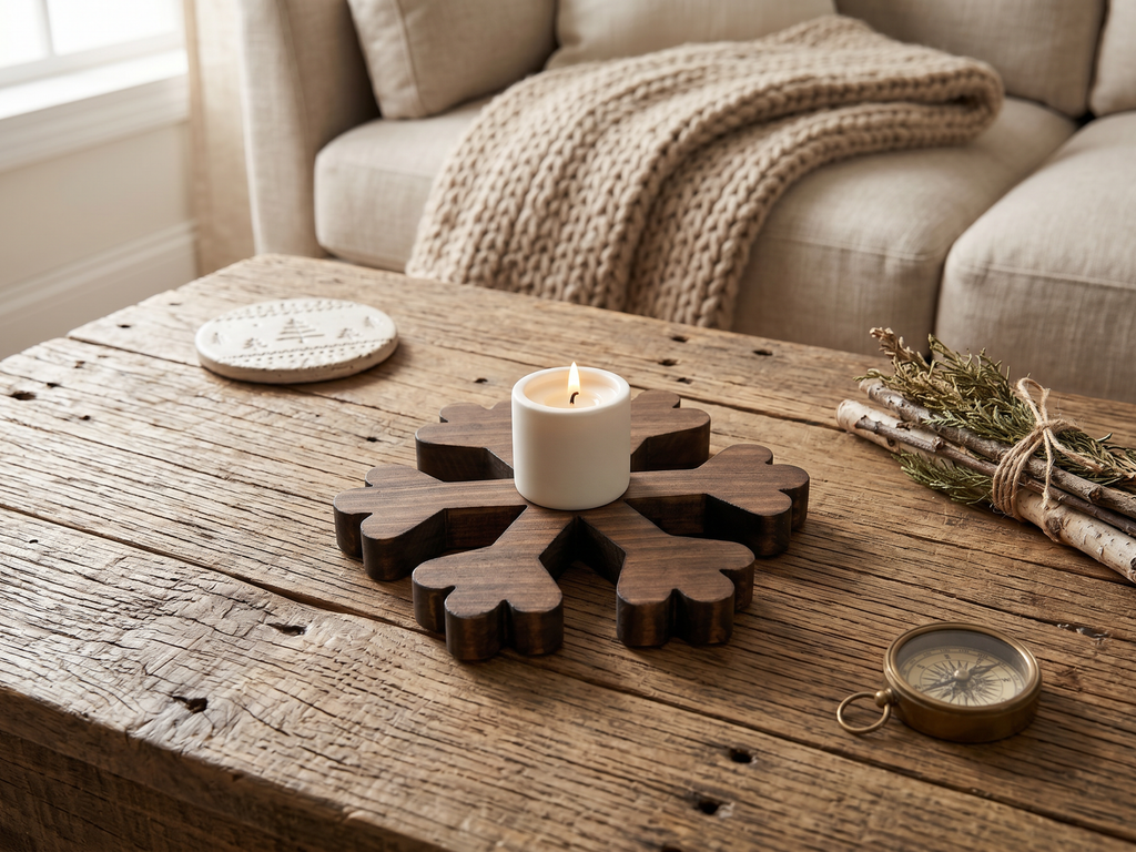 Reclaimed Wood Snowflake Risers
