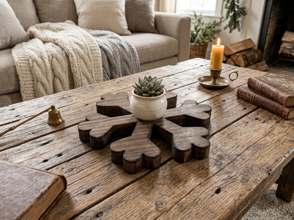 Reclaimed Wood Snowflake Risers