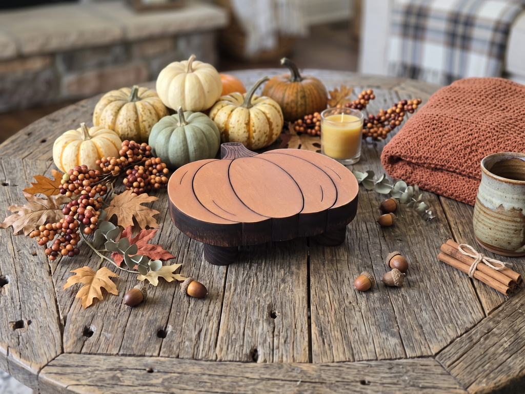 Reclaimed Wood Pumpkin Risers