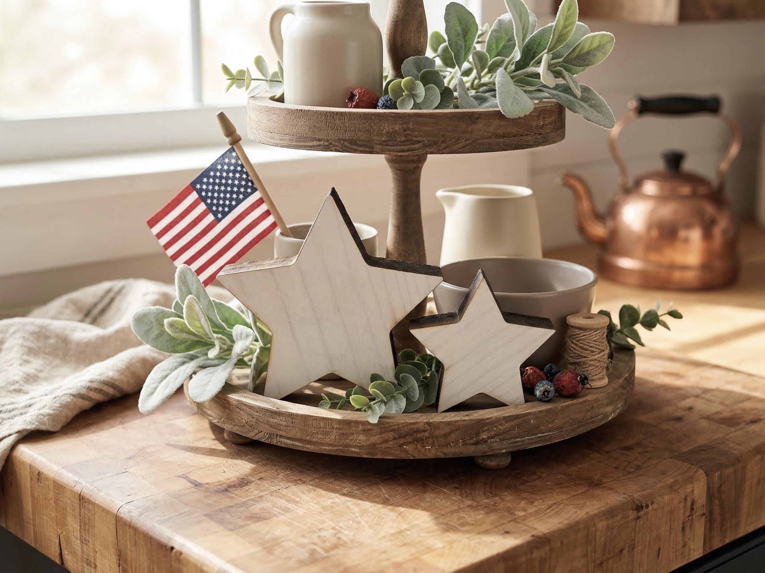 Reclaimed Wood 1776 Sign & Rustic Wooden Stars