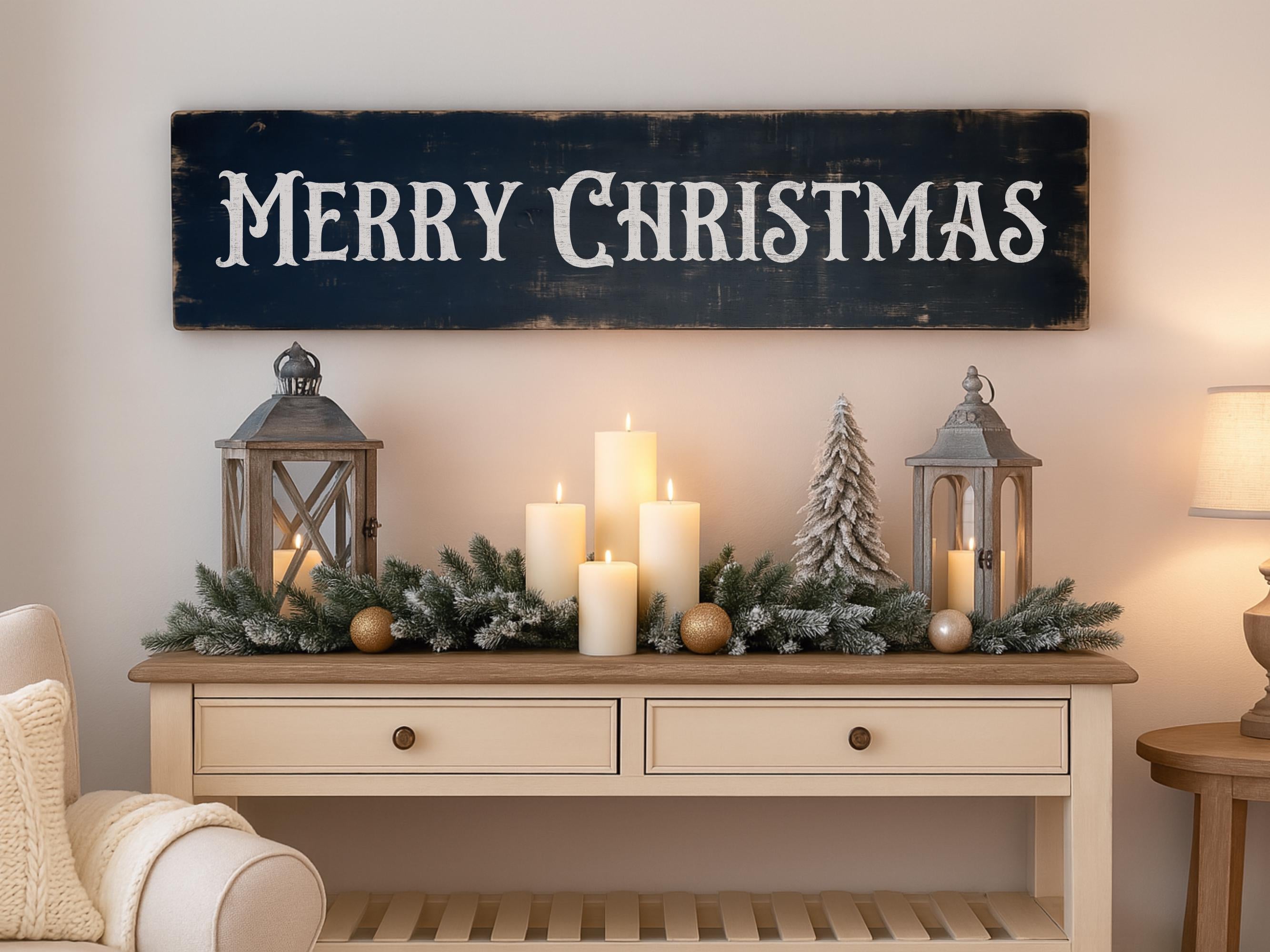 Rustic Merry Christmas Sign