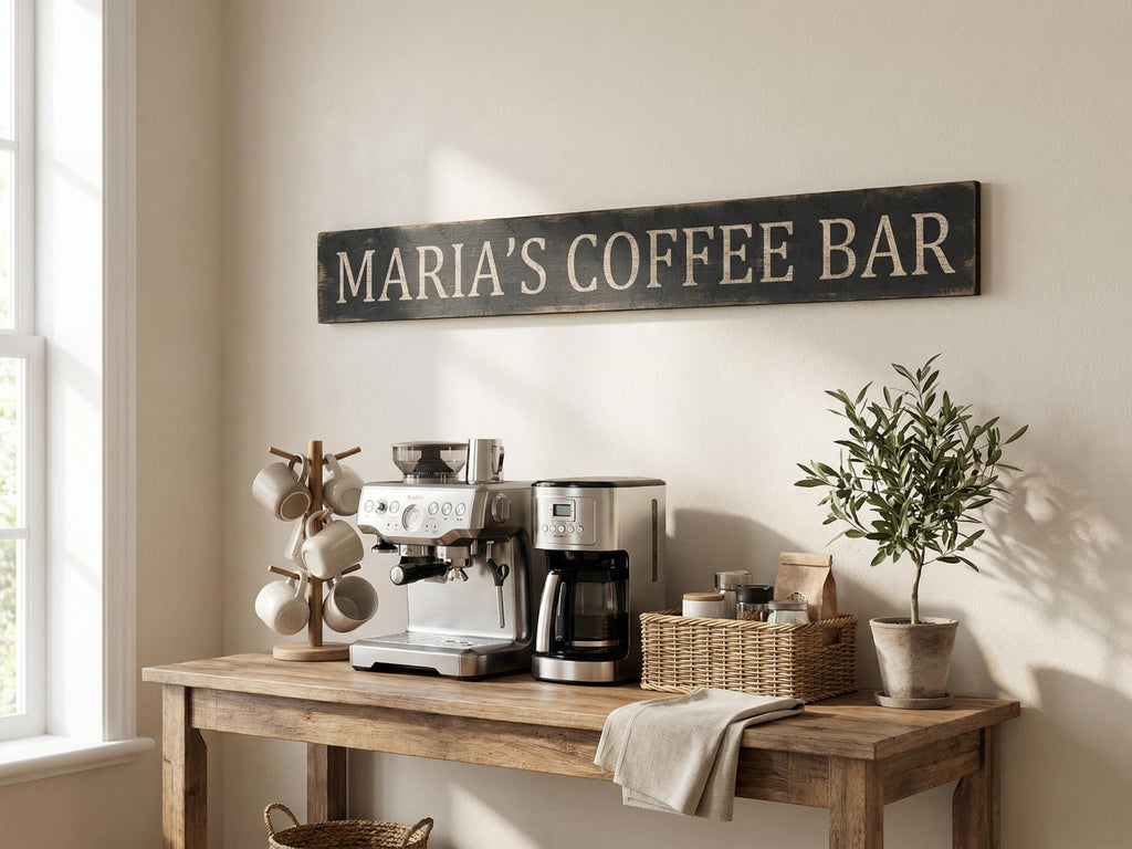 Custom Rustic Coffee Bar Sign