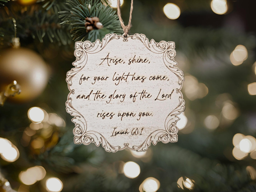 Custom Engraved Wooden Bible Verse Ornaments