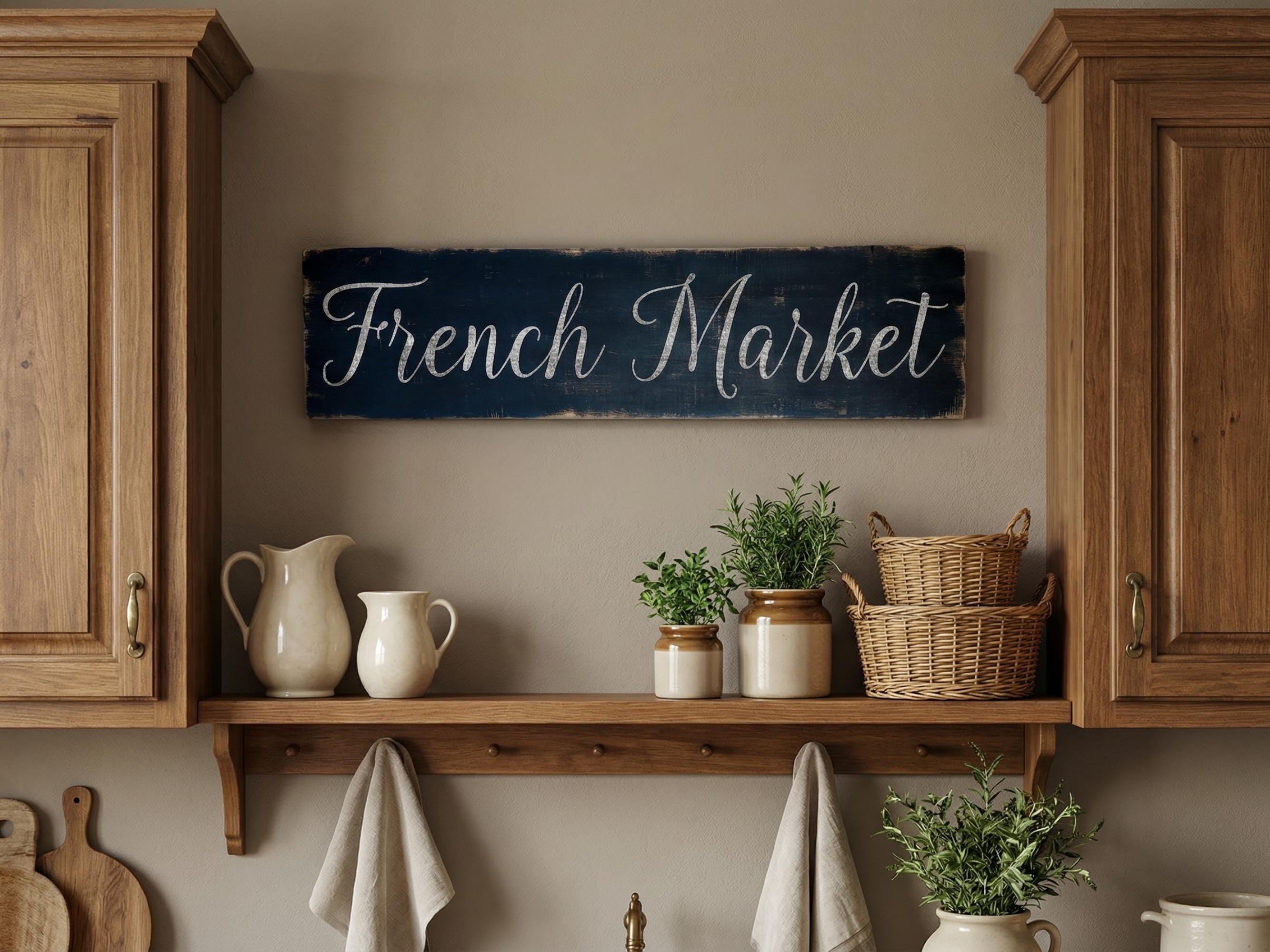 Antique Style French Market Sign