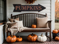Arrow Shaped Pumpkins Sign