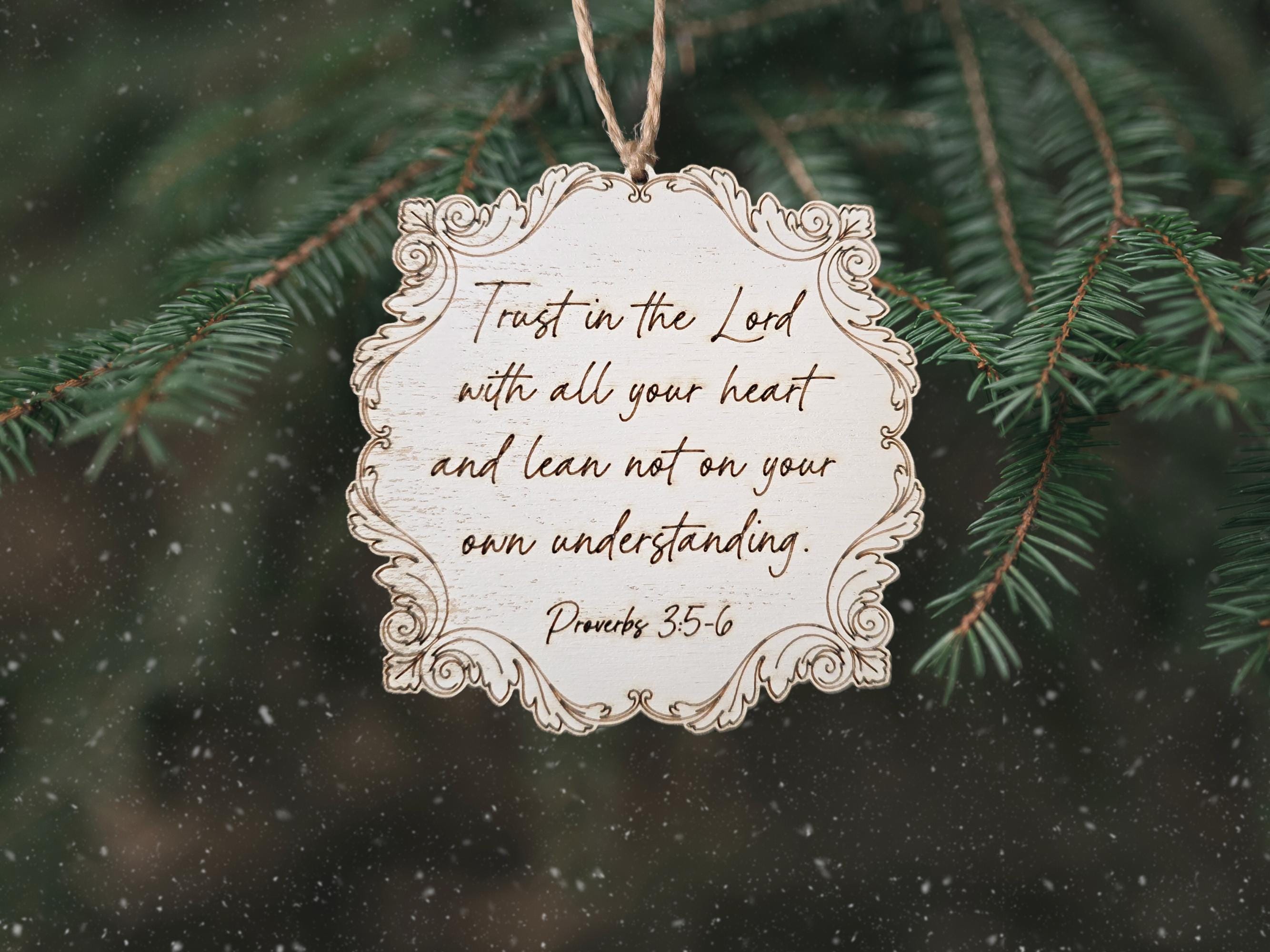 Custom Engraved Wooden Bible Verse Ornaments