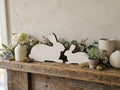 Rustic Wooden Freestanding White Bunny