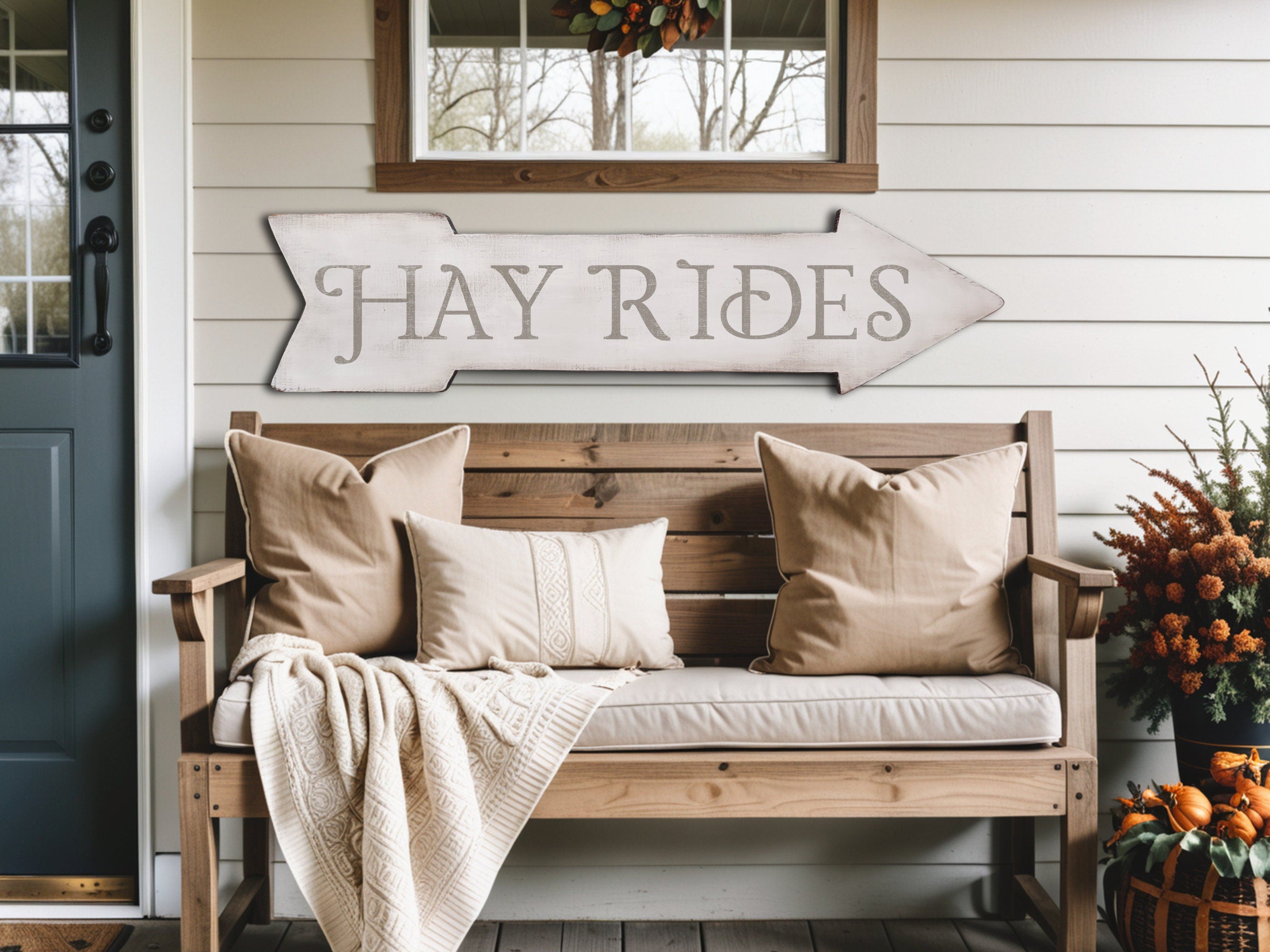 Hay Rides Arrow Sign