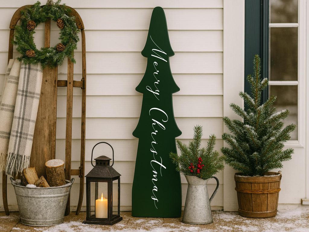 Porch Leaner Merry Christmas Tree