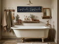 Rustic Splish Splash Bathroom Sign