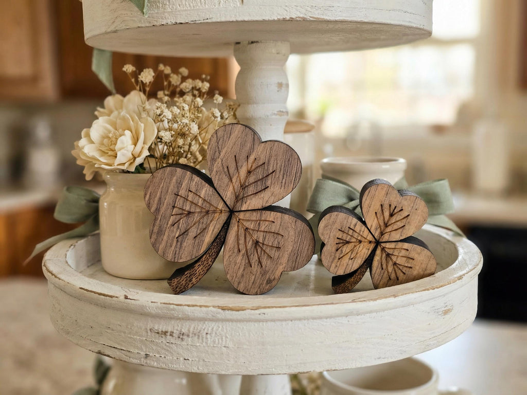 Reclaimed Wood 3 Leaf Shamrocks