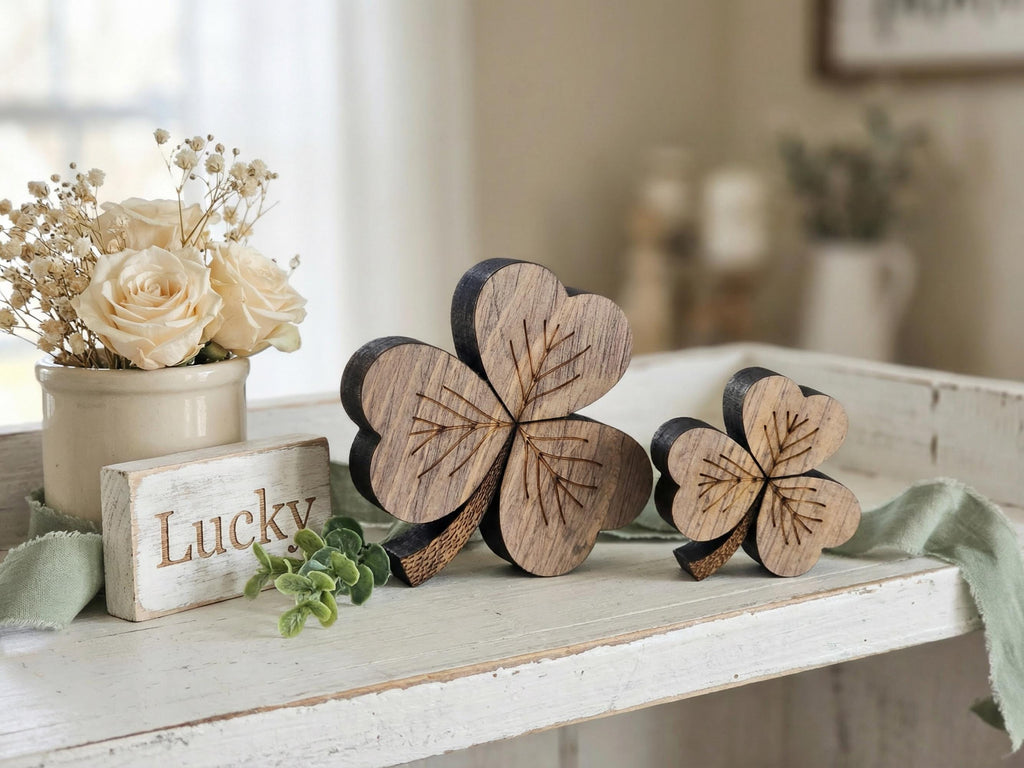 Reclaimed Wood 3 Leaf Shamrocks