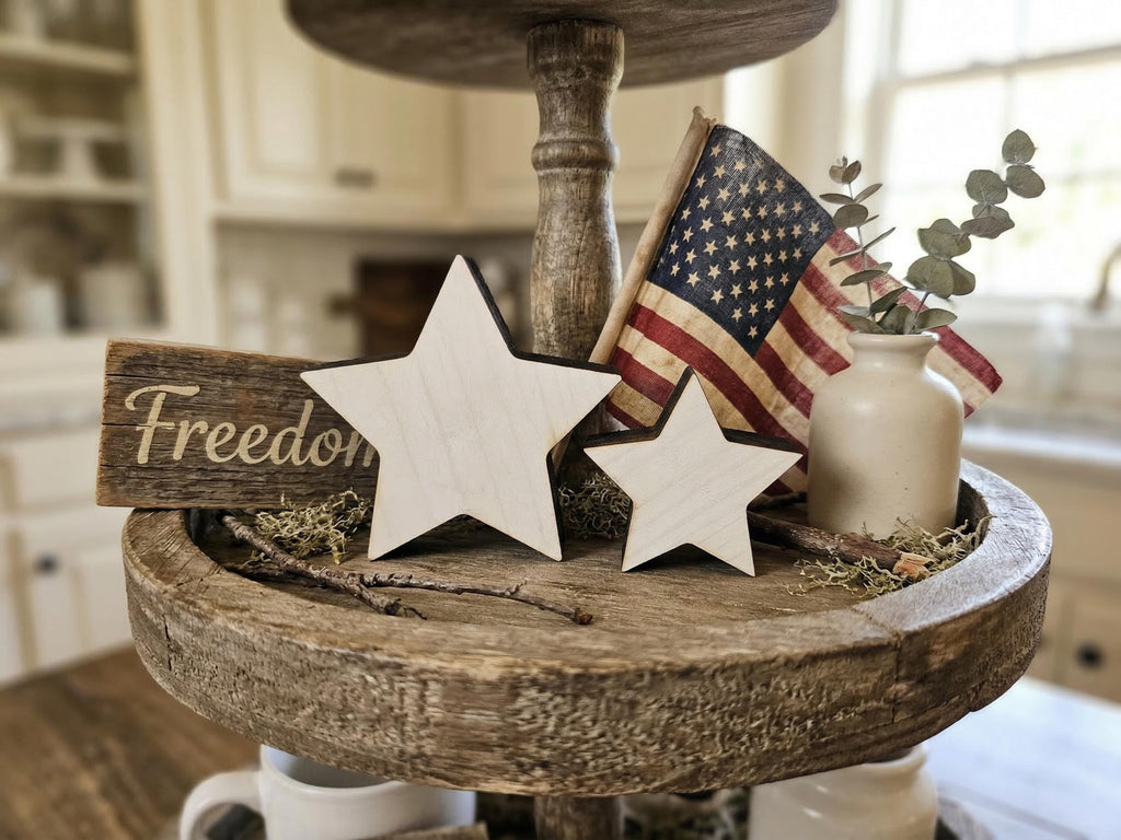 Reclaimed Wood 1776 Sign & Rustic Wooden Stars