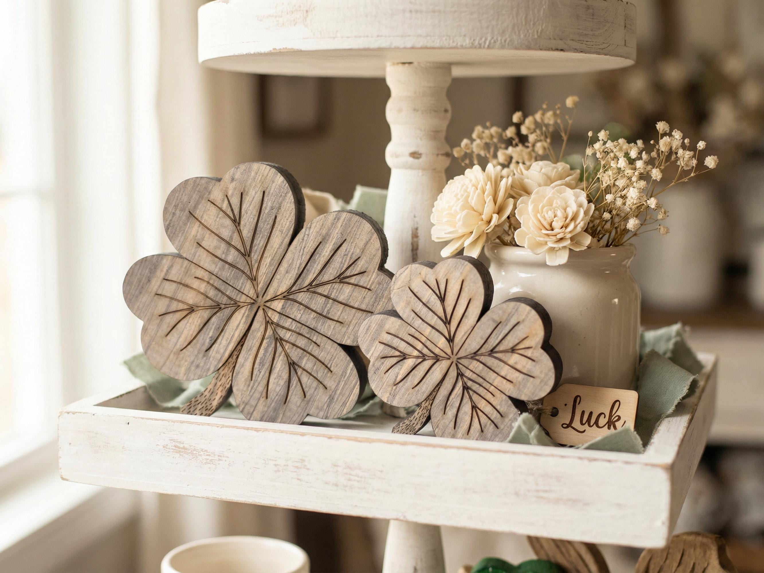 Reclaimed Wood 4 Leaf Shamrocks