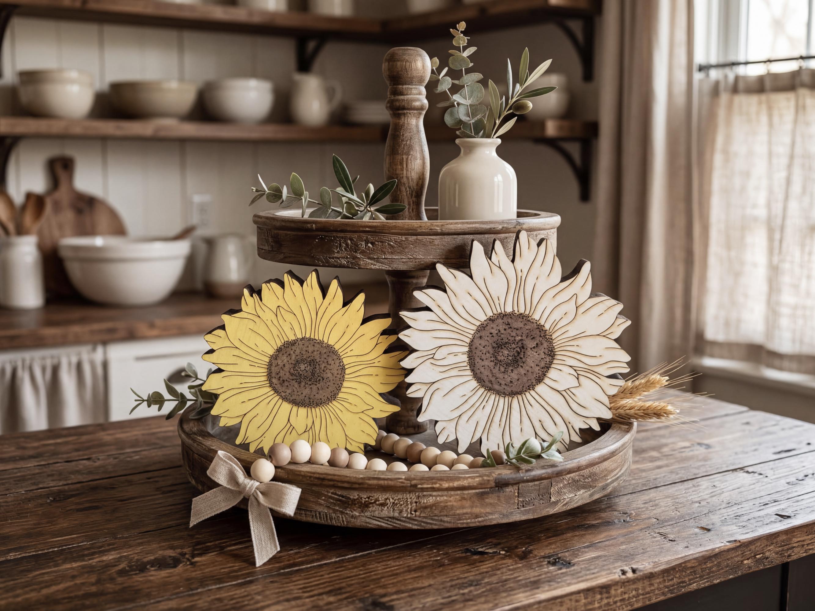 Rustic Wooden Sunflowers