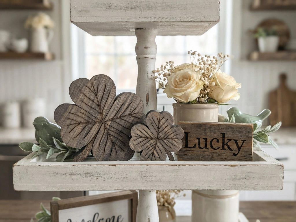 Reclaimed Wood 4 Leaf Shamrocks