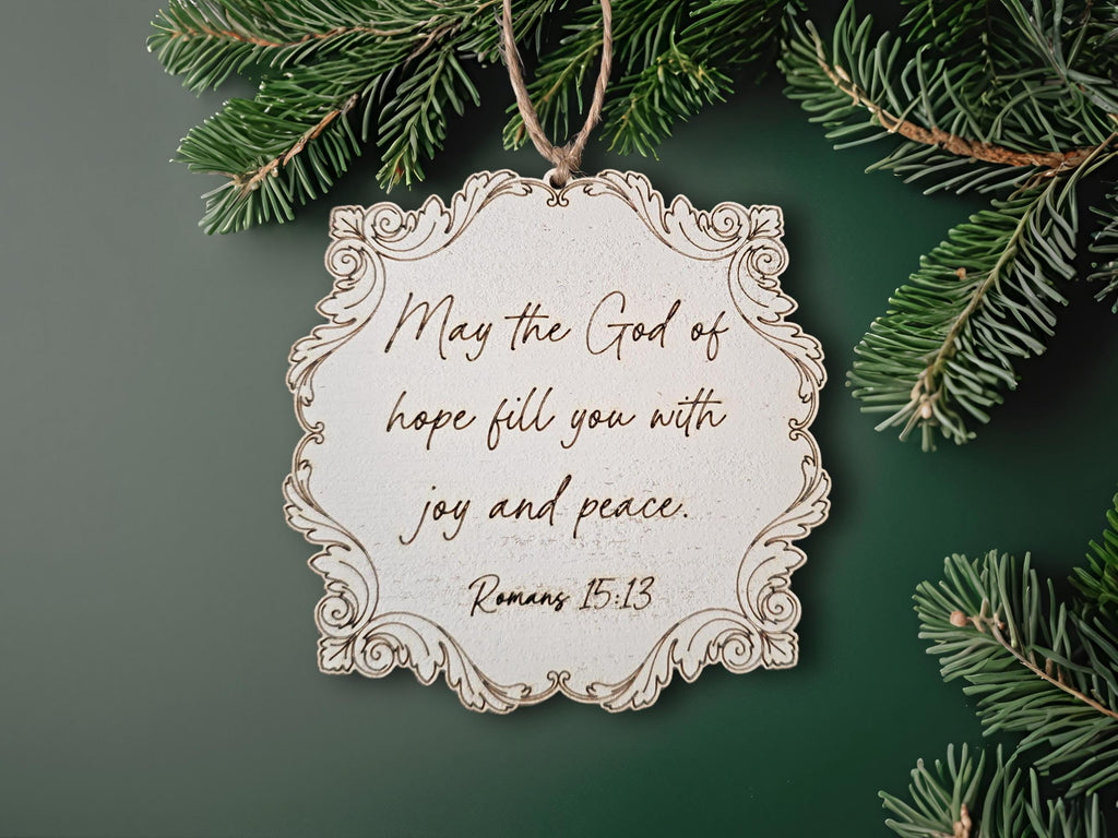 Custom Engraved Wooden Bible Verse Ornaments