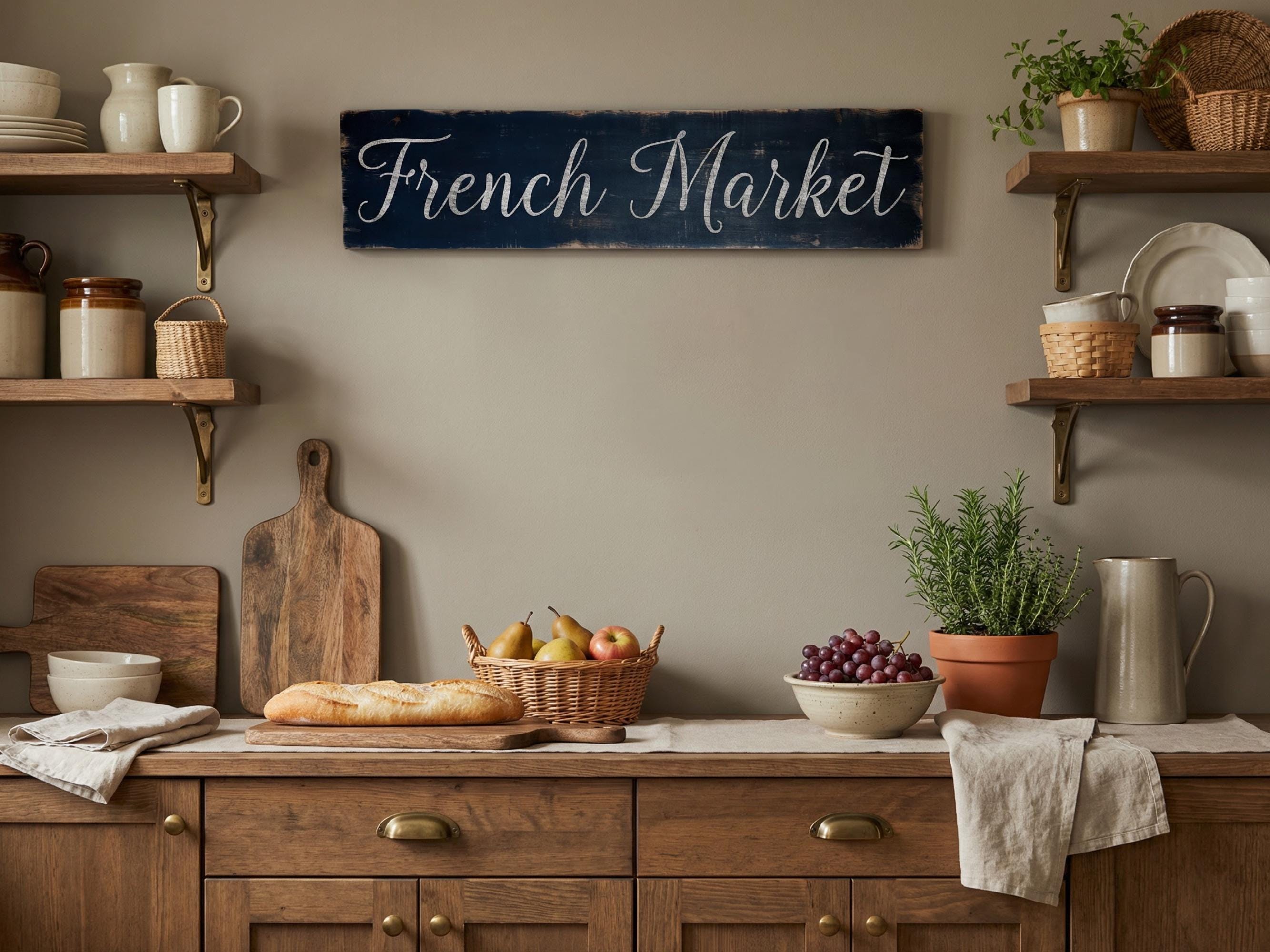 Antique Style French Market Sign