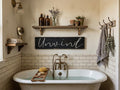 Rustic Unwind Bathroom Sign