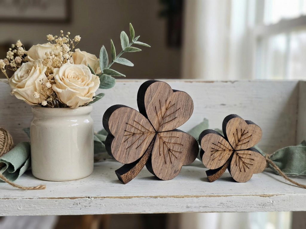 Reclaimed Wood 3 Leaf Shamrocks