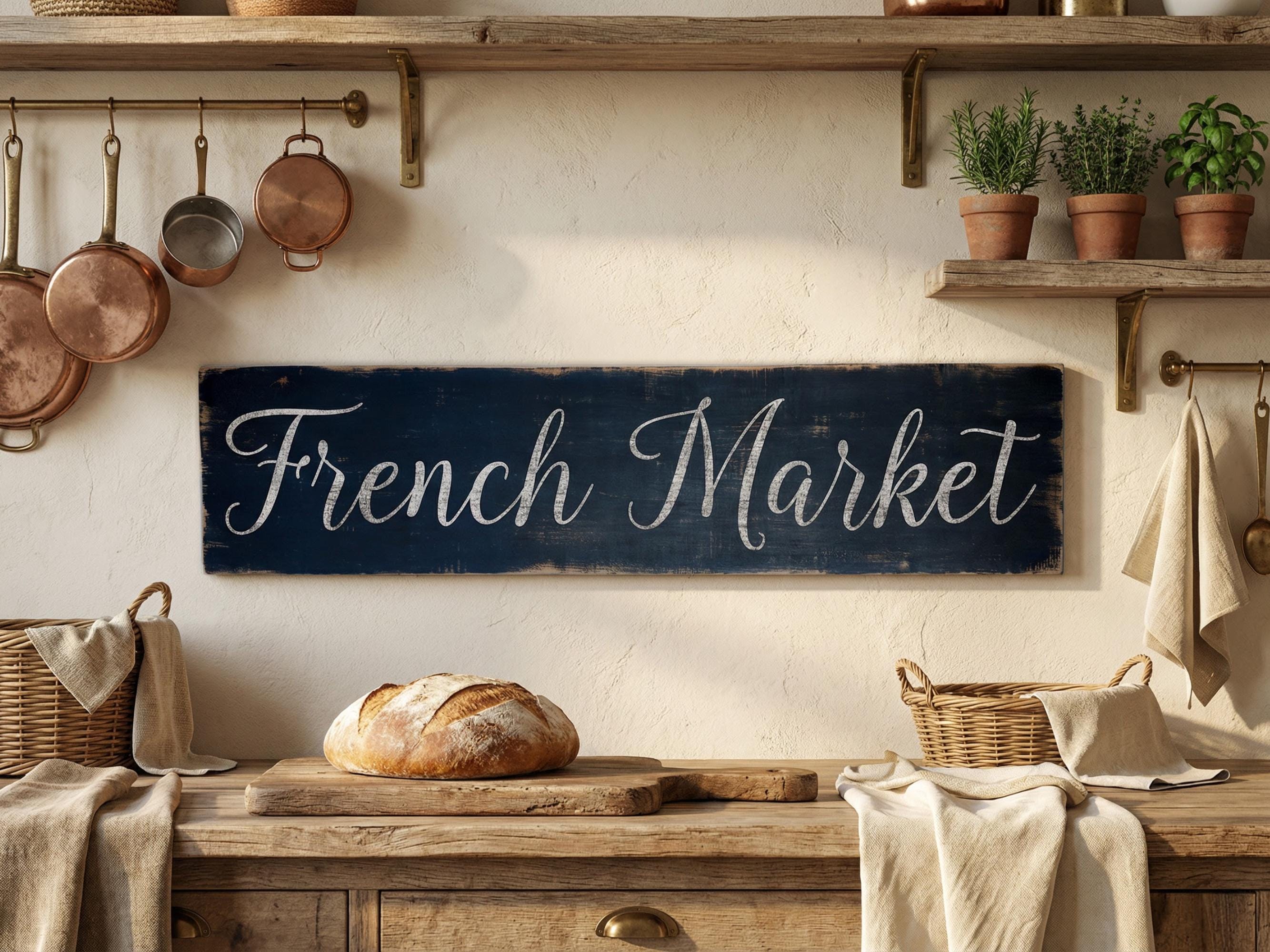Antique Style French Market Sign