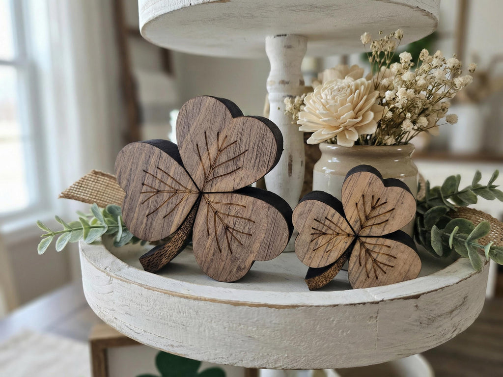 Reclaimed Wood 3 Leaf Shamrocks