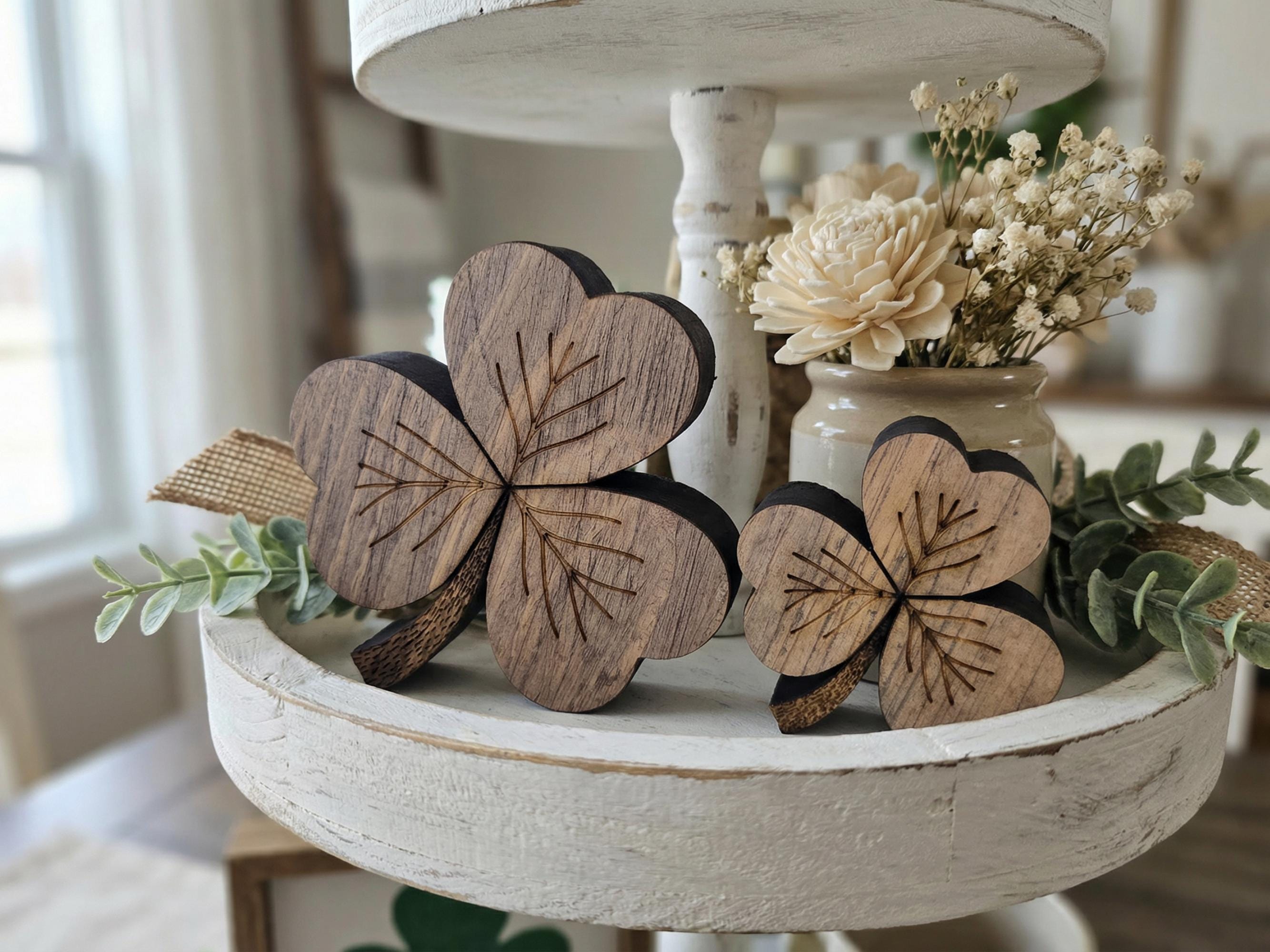 Reclaimed Wood 3 Leaf Shamrocks