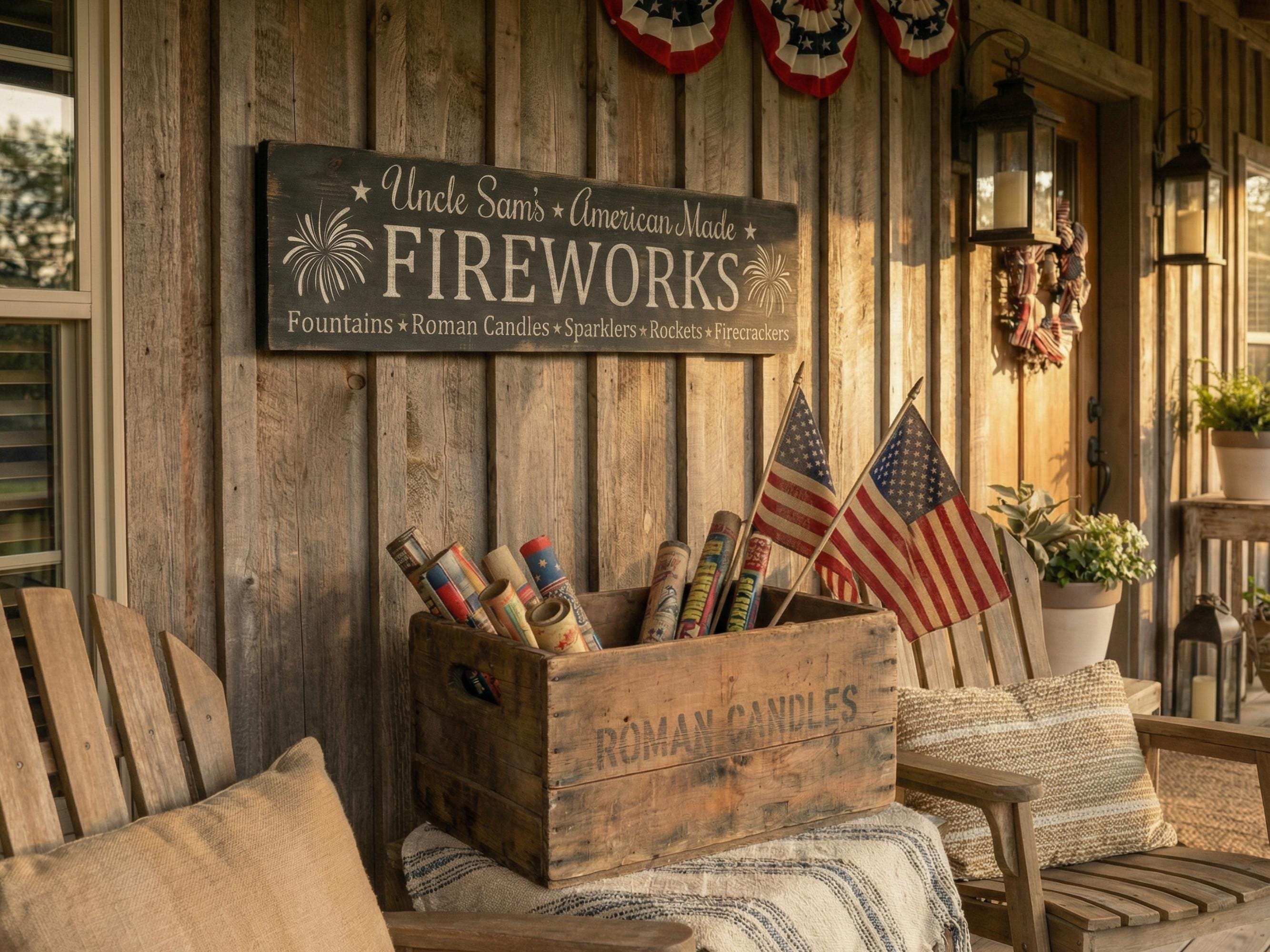 Antique Style Fireworks Sign