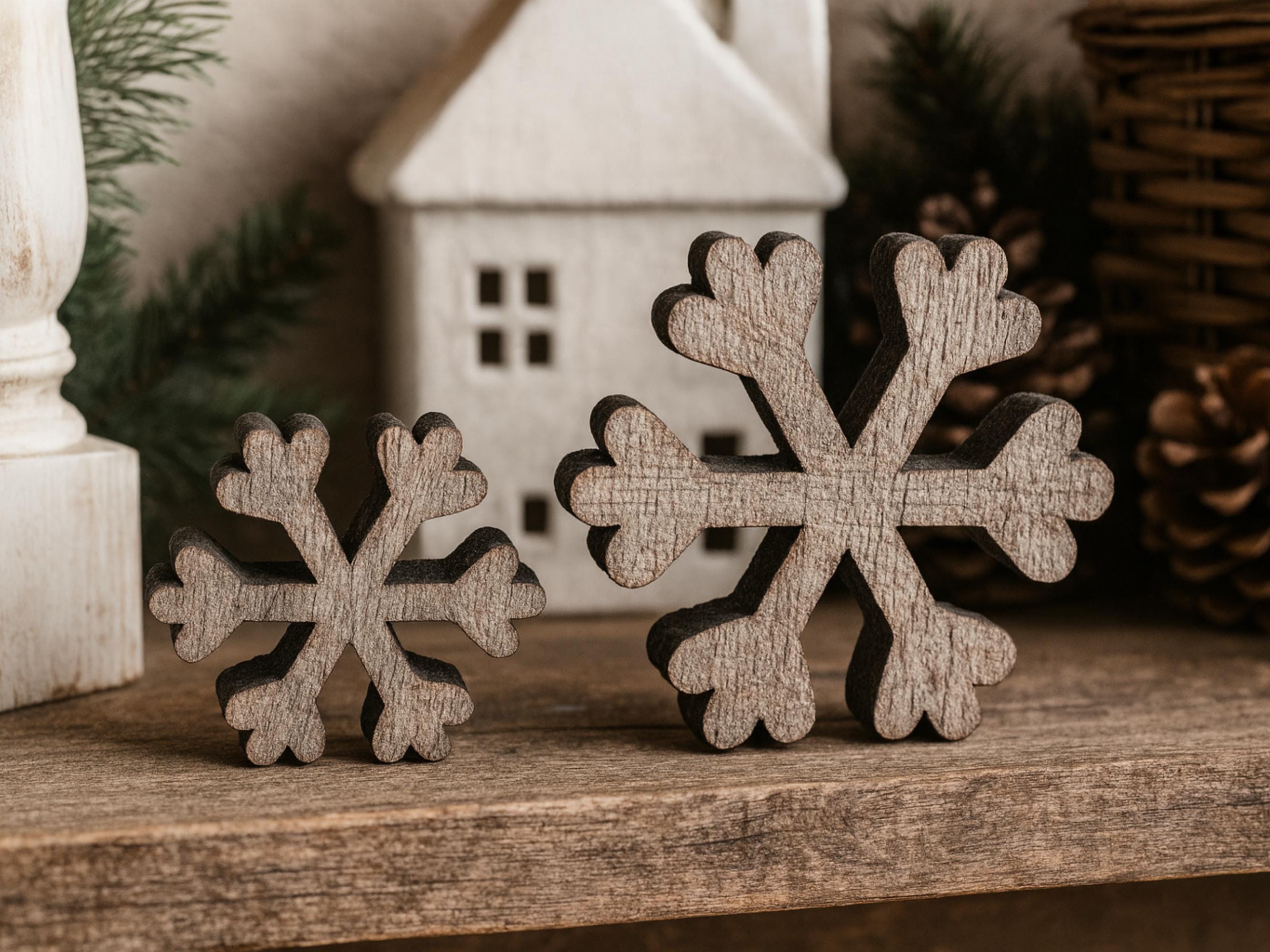 Reclaimed Wood Snowflakes