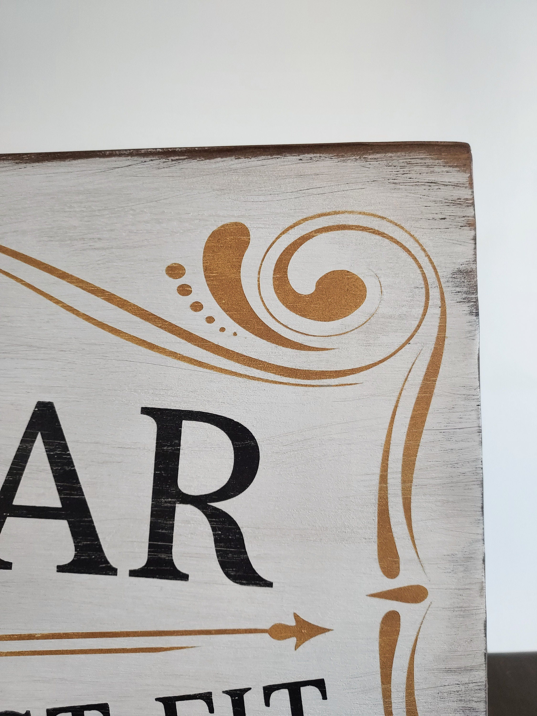 Antique Style Denim Bar Display Sign