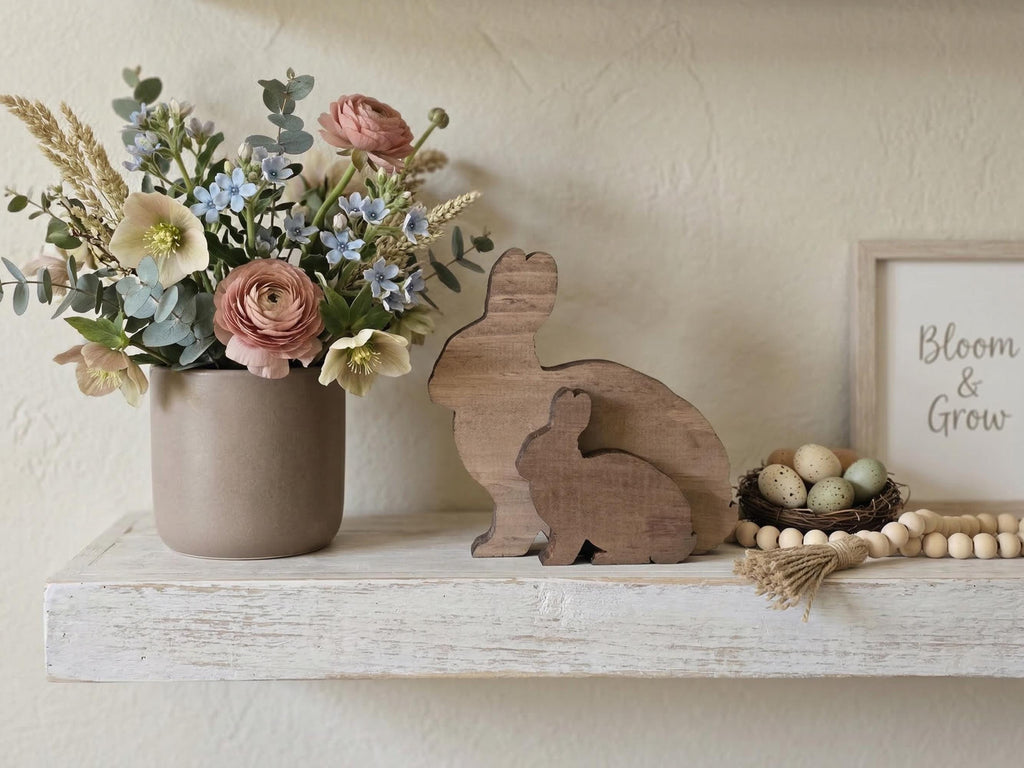 Reclaimed Wood Shelf Sitter Bunny Rabbit