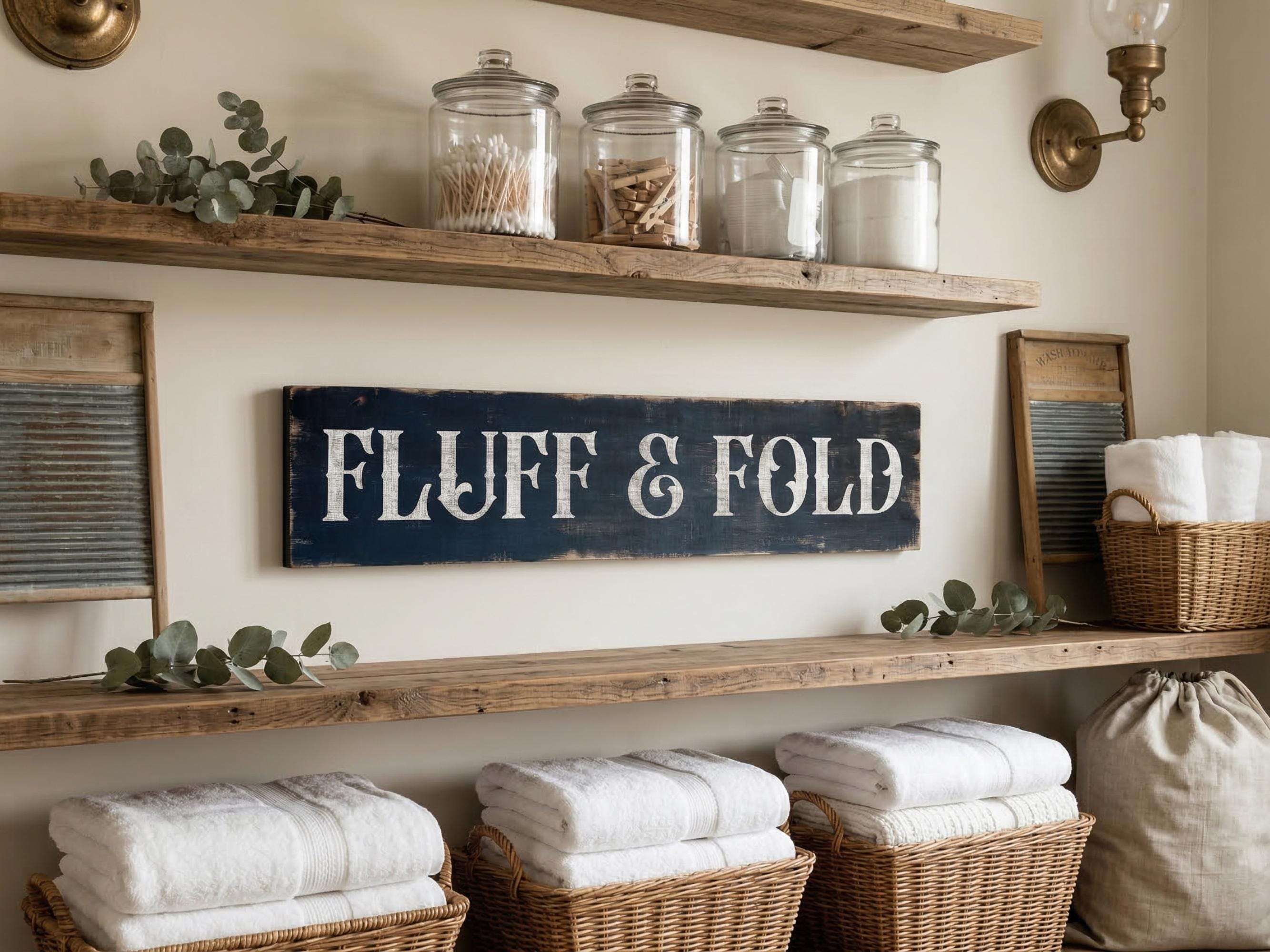 Rustic Fluff & Fold Sign