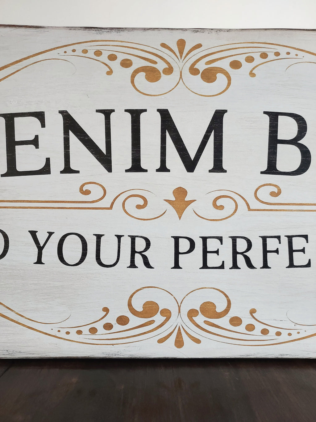 Antique Style Denim Bar Display Sign