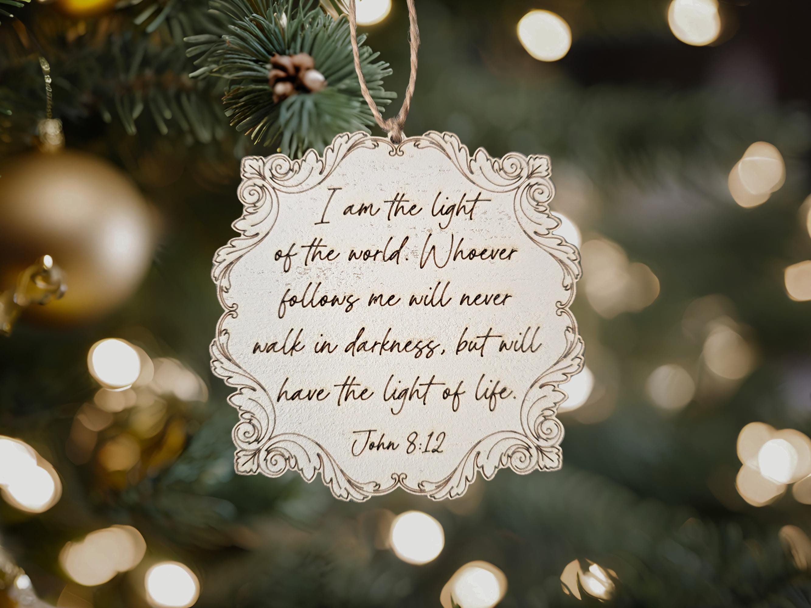 Custom Engraved Wooden Bible Verse Ornaments